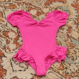 Jacques Moret Xs 4/5 Vintage Hot Pink Leotard Girls Valentine
